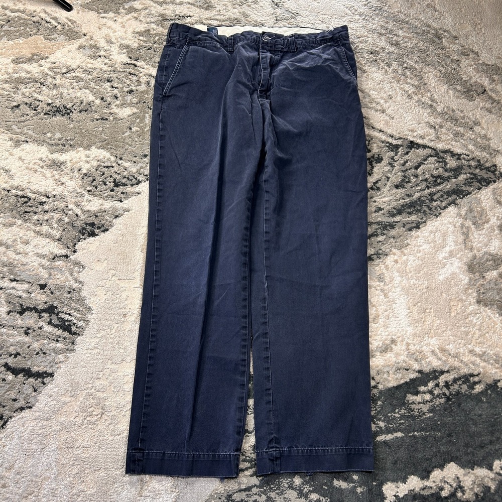 Polo Ralph Lauren Preston Pants Men 36x32 Navy Blue Cotton Mid Rise Straight Leg